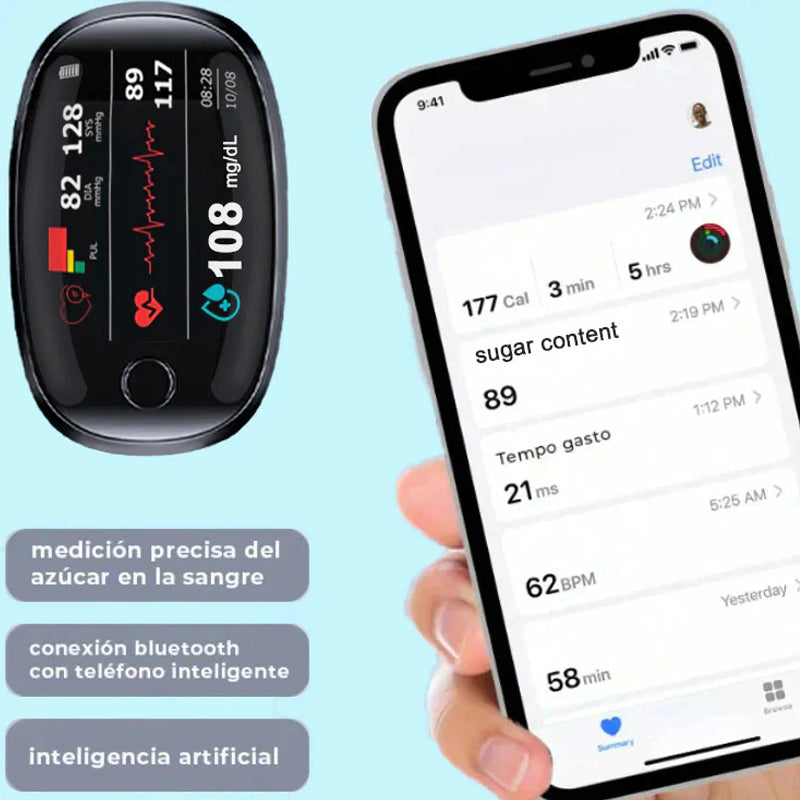 🔥Made In USA🏆GluGent™ Non-Invasive Blood Glucose Meter 99.9% Accuracy （Mayo Clinic Recommended）